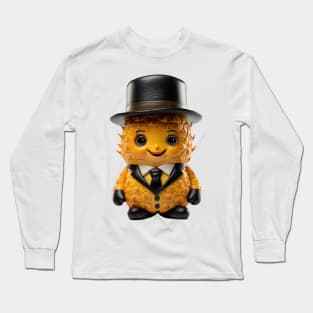 Cute Kawaii Office Pineapple with Top Hat Long Sleeve T-Shirt